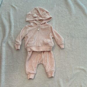 Carters NB jogger and zip up set, pink